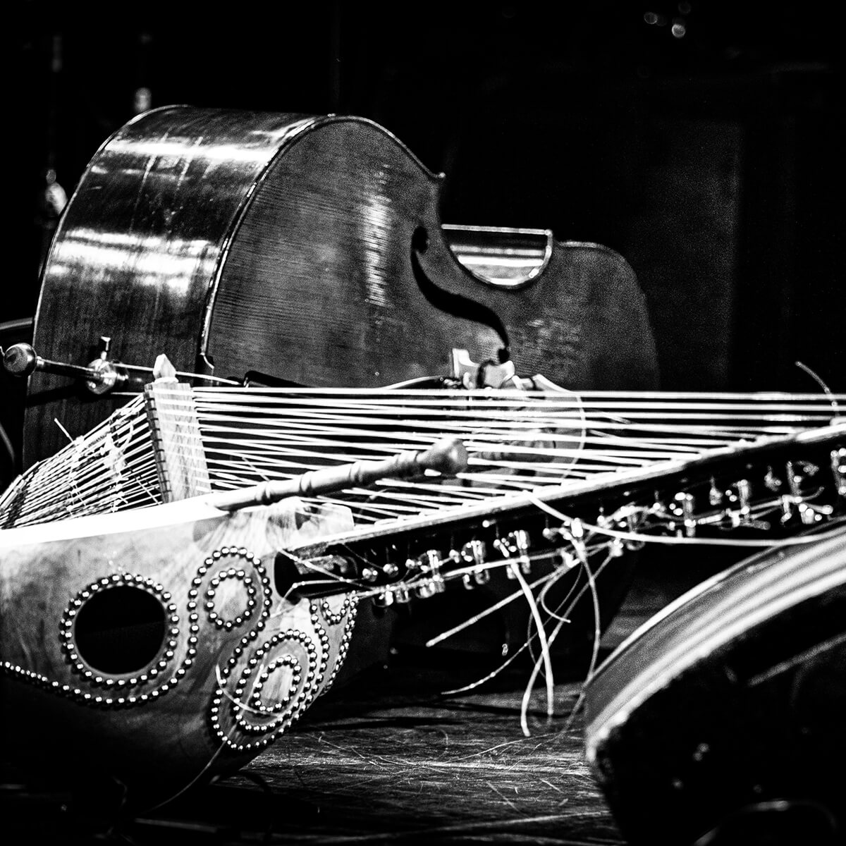 instrument de musique noir et blanc